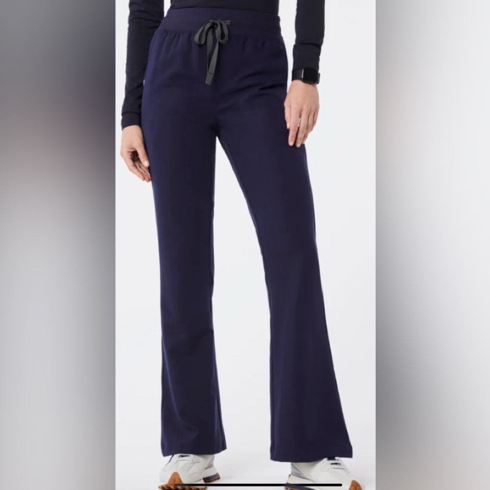 Navy Blue Women's Pants Figs XS TALL Cordova flare pant.